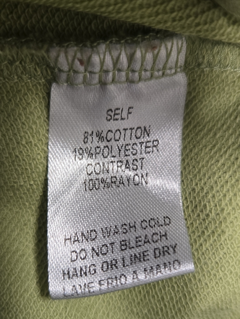 EASEL-'Meadow Top' Patchwork Flower Applique Sweatshirt in Pistachio-Size Large - Picture 14 of 16